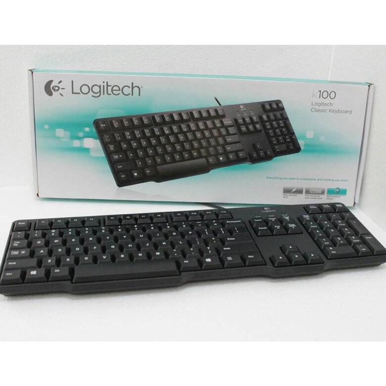 Jual Keyboard colokan bulat Logitech K100 PS2 100% ORIGINAL | Shopee ...