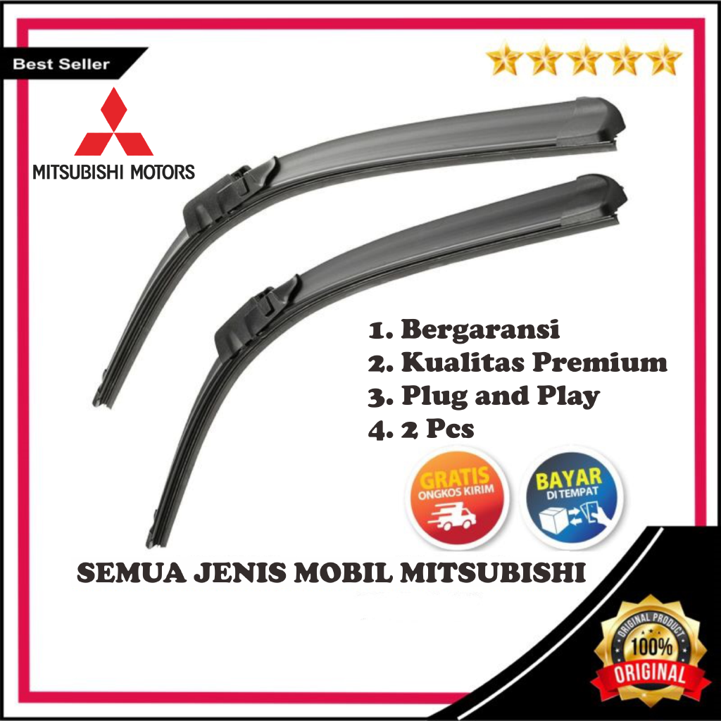 Jual Wiper Mobil Frameless Xpander Pajero Outlander L Trioton T