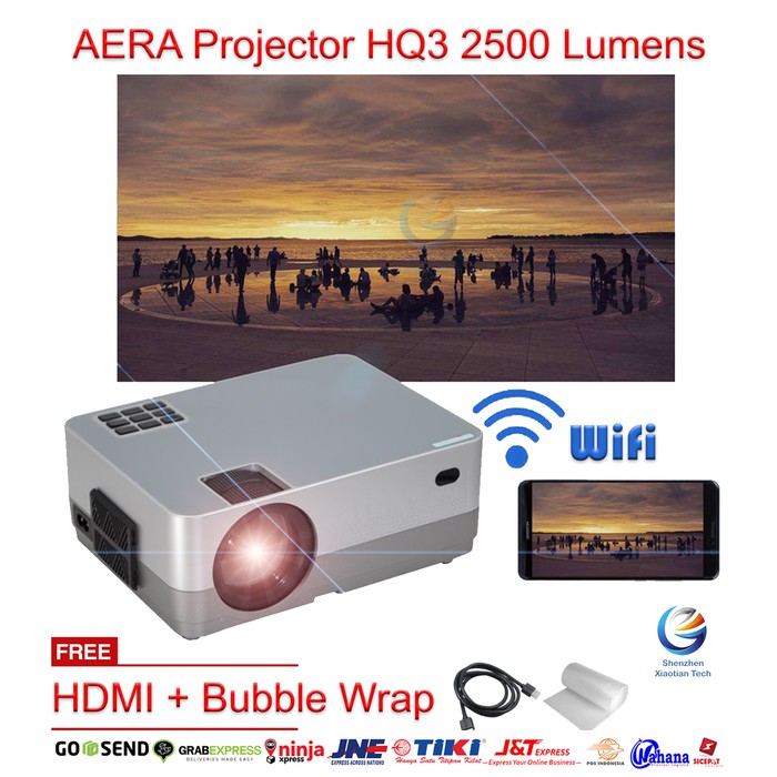 Jual AERA Mini LED Projector HQ3 Wifi 2500 Lumen Ultimate Proyektor HQ3 ...