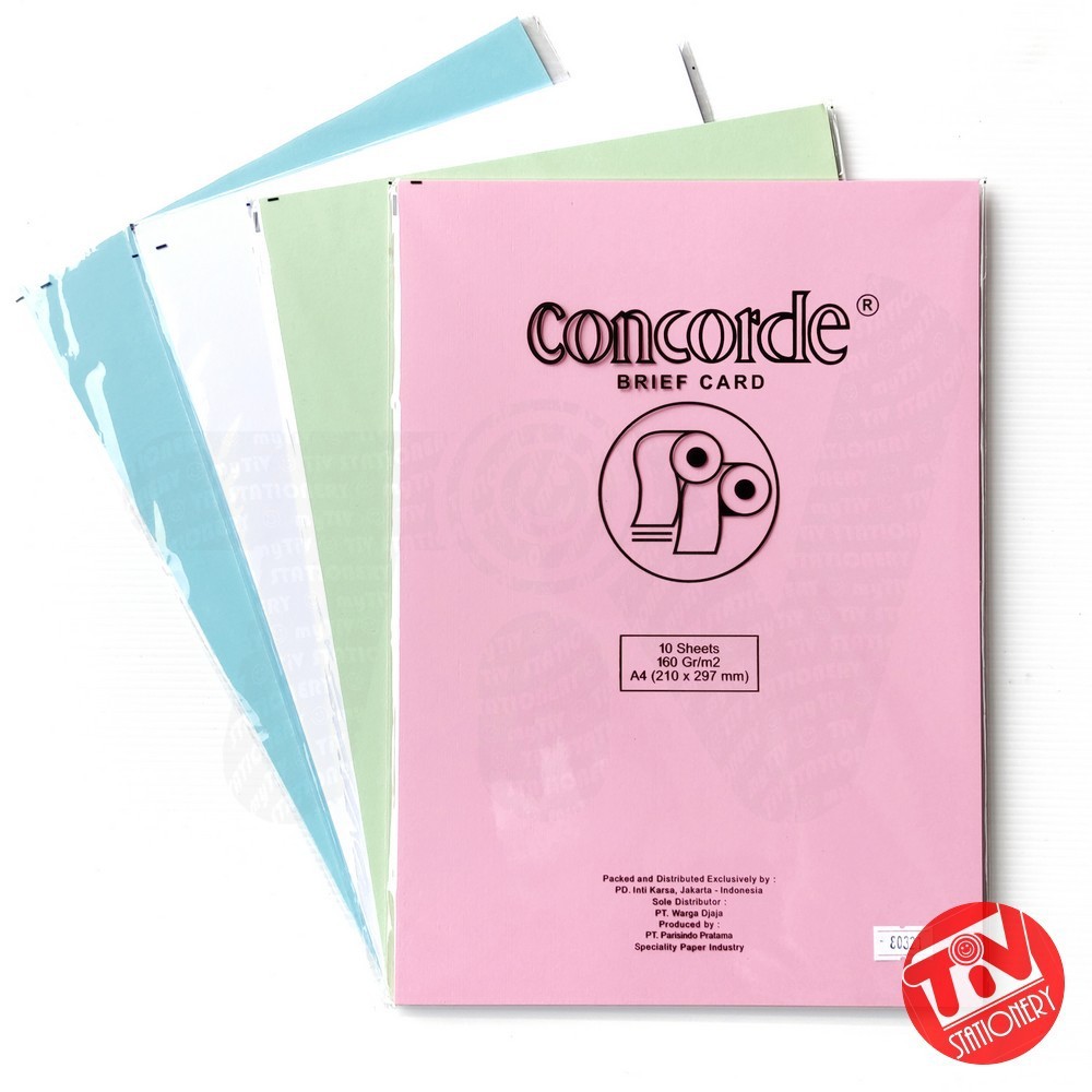 Jual Kertas Concorde Warna A4 160 Gsm 1 Pack 10 Lembar Shopee