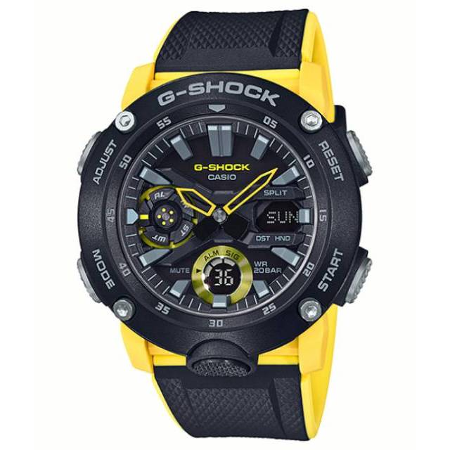 CASIO G SHOCK CARBON CORE TYPE GA 2000 1A9DR BLACK YELLOW ORIGINAL JAM TANGAN PRIA GA 2000 1A9