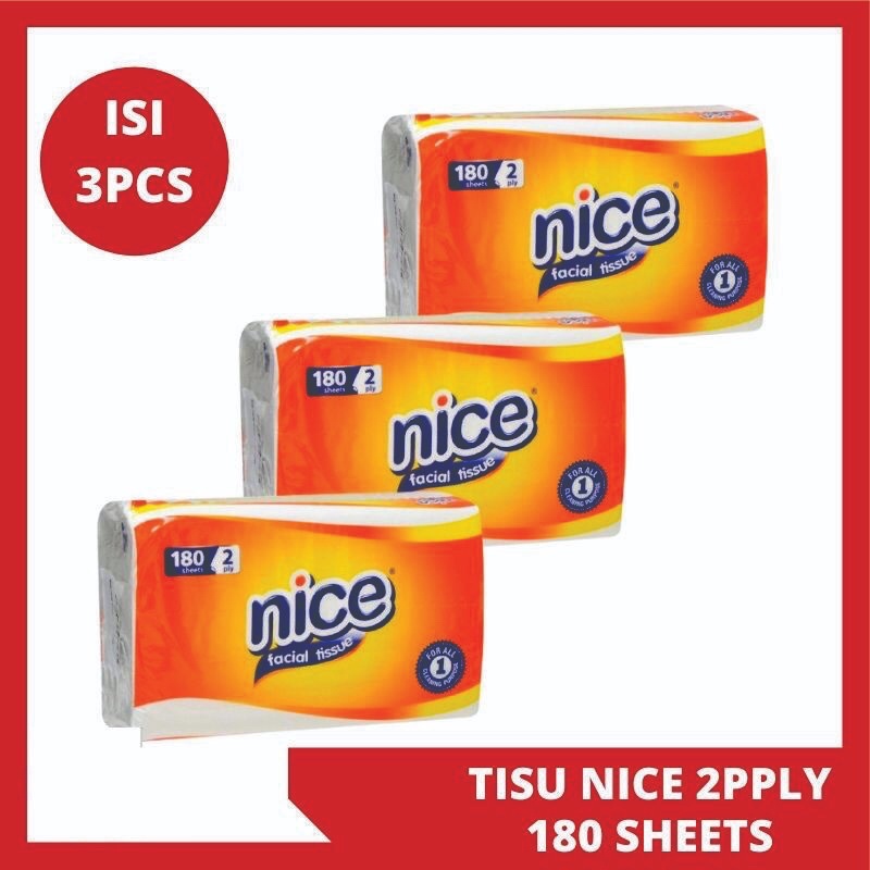 Jual Tisu Nice 180 sheet 2 ply Facial Tissue | Shopee Indonesia