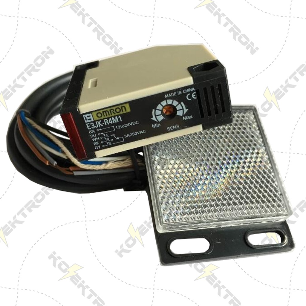 Keenso E3JK-R4M1 Fotosensor Met Spiegelreflectie – IP65, ABS Behuizing, DC12-24V, Detectieafstand 3500 Mm