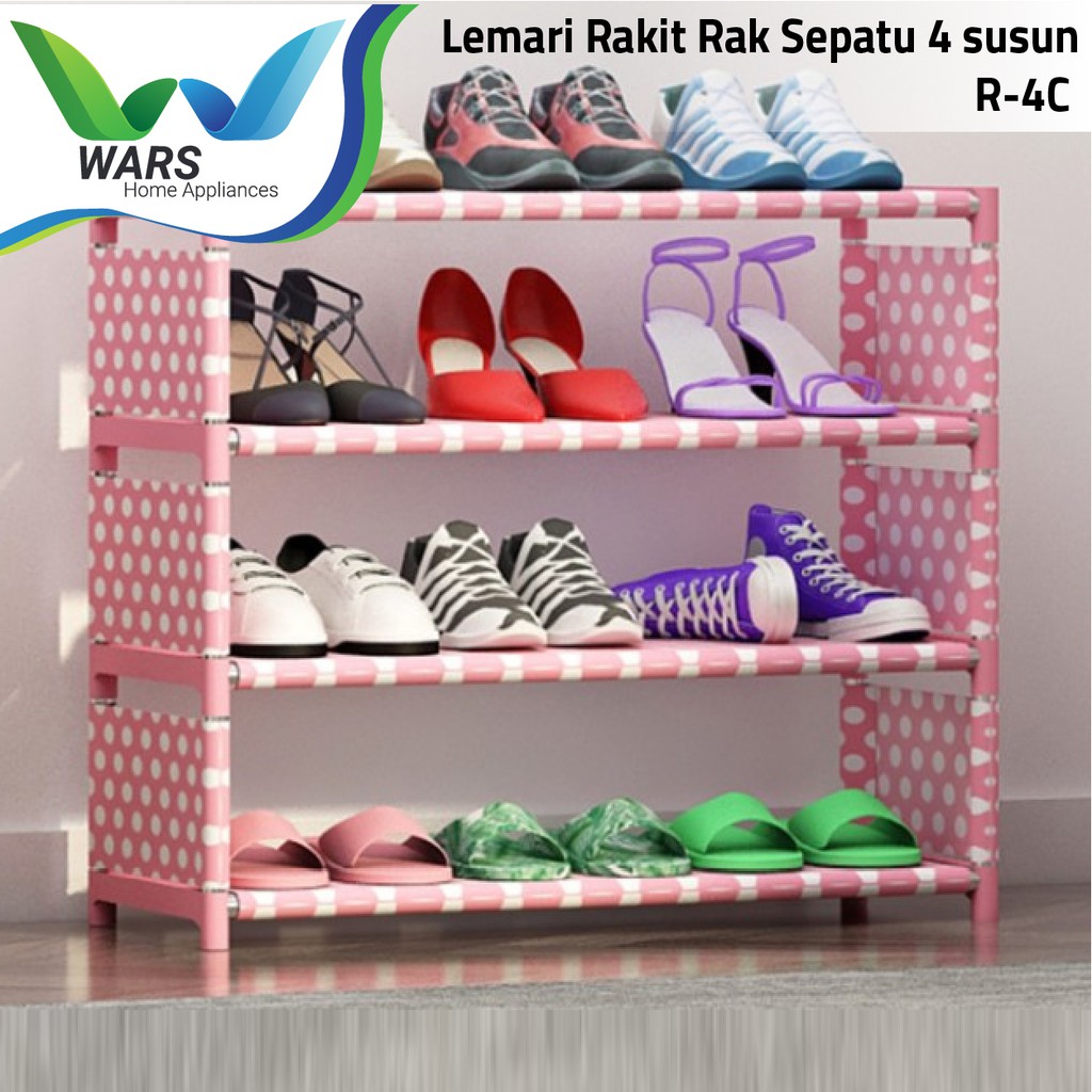 Jual WARS Lemari Rakit Sepatu 4 susun R-4C Bahan Non Woven | Shopee ...