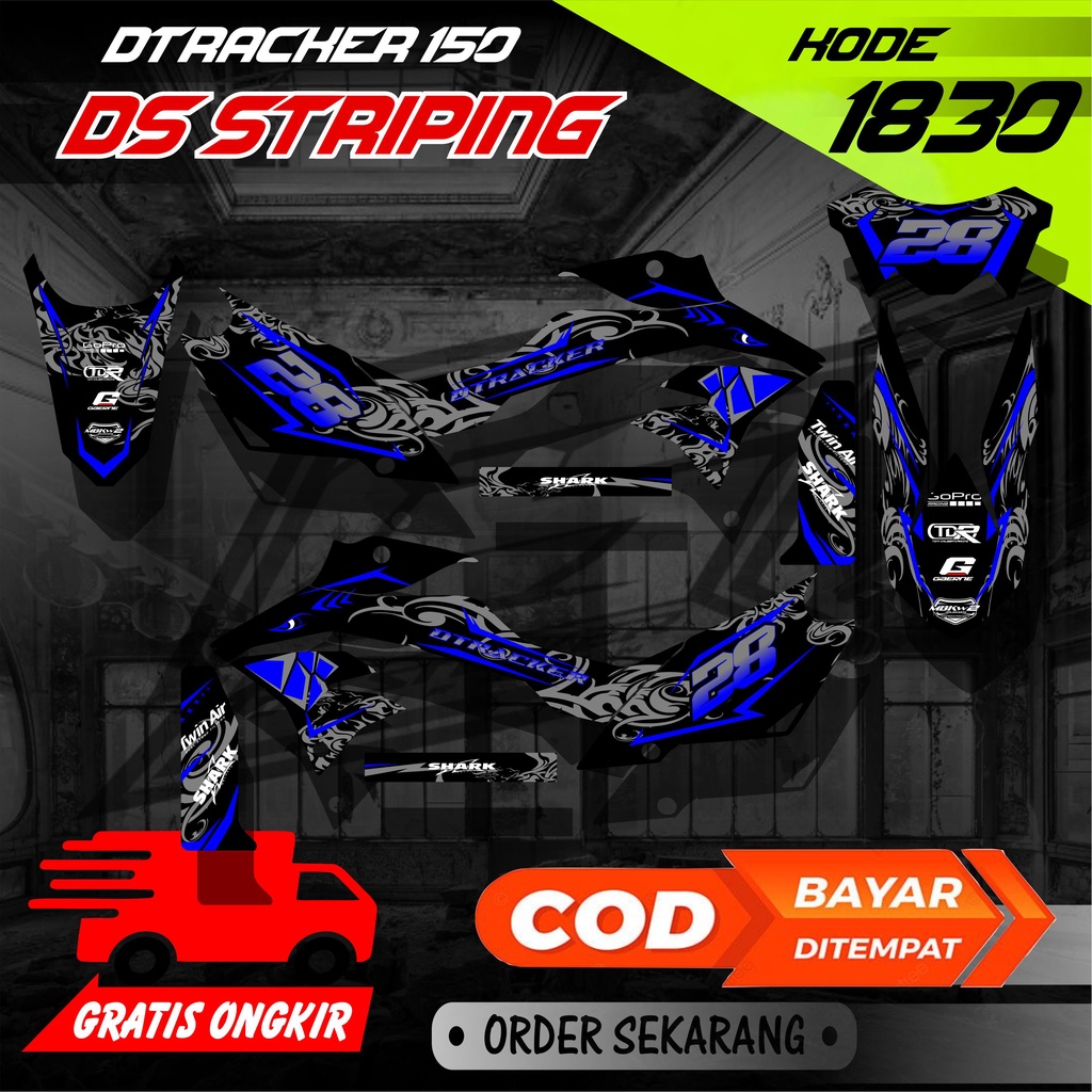 Jual 1830 Sticker Striping Motor DTRACKER 150 List Variasi Desain Motif ...