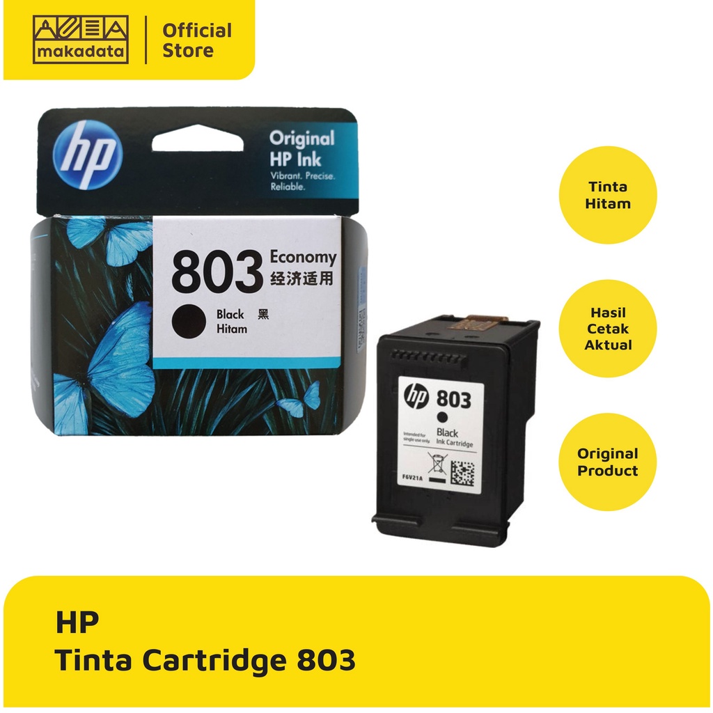 Jual TINTA CARTRIDGE HP 803 WARNA HITAM ORIGINAL MURAH Shopee Indonesia
