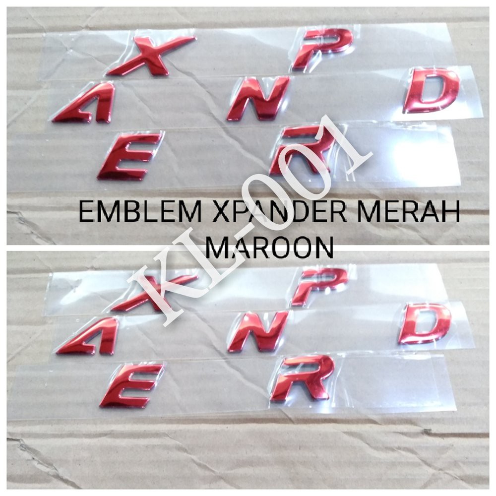 Jual Embleme Emblem Logo Tulisan Kap Mesin Xpander X Pander Warna Merah