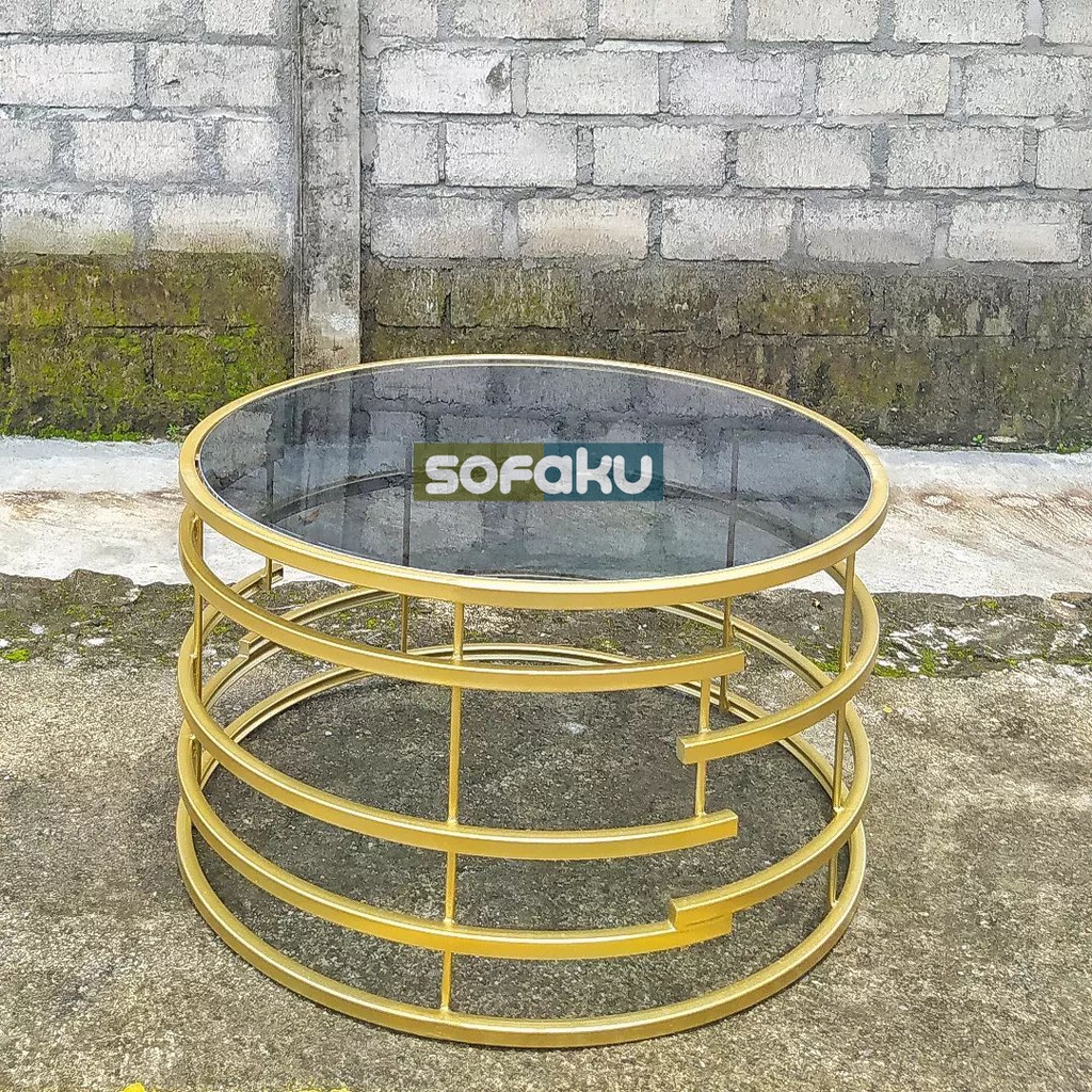 Jual COFFEE Table K-0709 - Laris Meja Tamu Kaca Bulat/Round Coffee ...