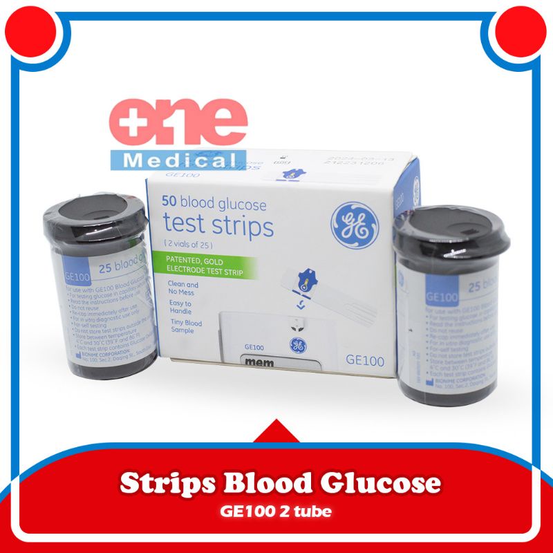 Jual GE100 Blood Glucose Test Strip 50's Strip Cek Gula Darah Glukosa