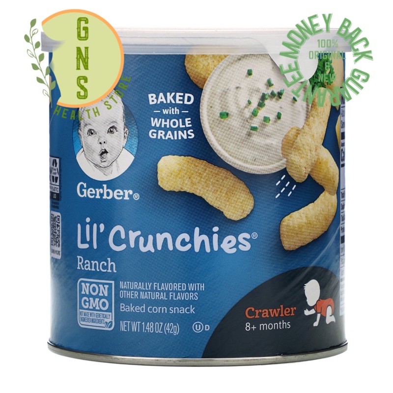 Jual Gerber Lil Crunchies Baked Corn Snack Natural Whole Grains 8 ...