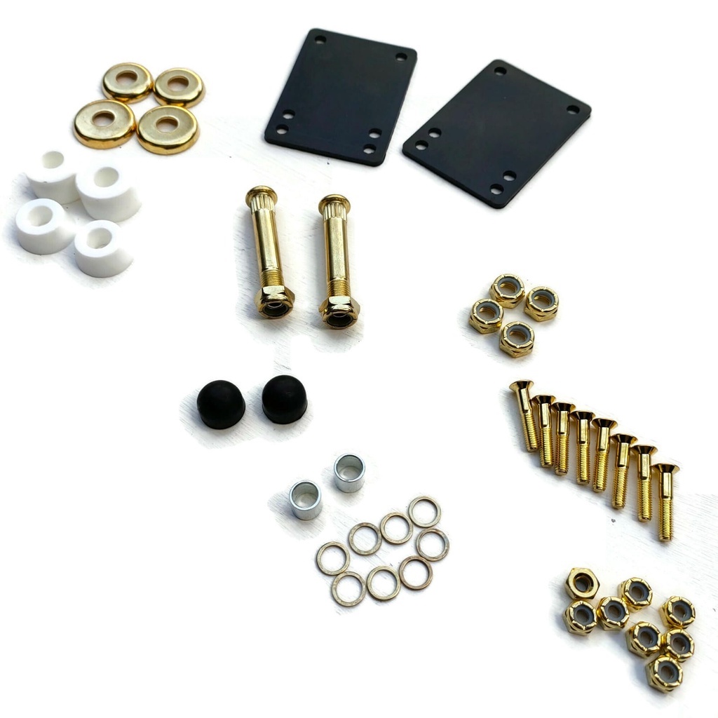 Jual Skateboard truck parts spare kingpin lengkap riserpad hardware