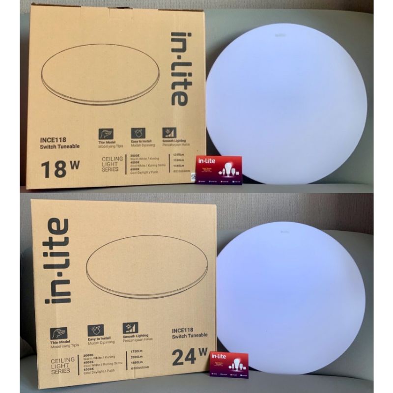 Jual In Lite Ceiling Lamp/Lampu Plafon Tempel 3 Warna INCE118 Switch ...