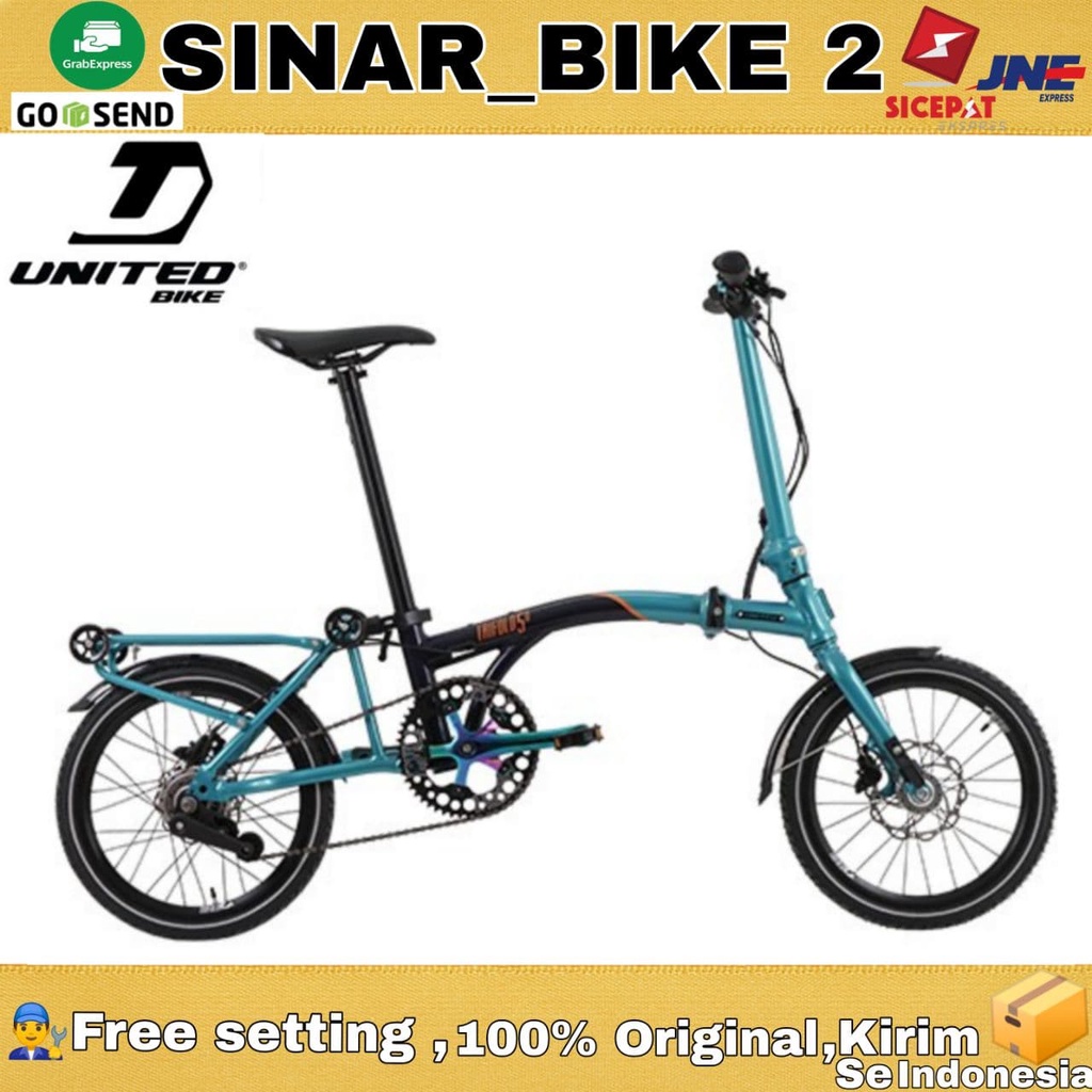 Jual Sepeda Lipat 16 Inch UNITED TRIFOLD 5D Alloy Sturmey Speed