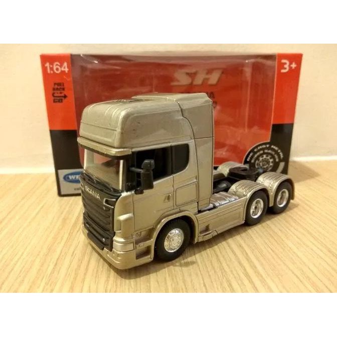 Welly Scania V8 R730 Jaune, Camion Miniature 1/64 – Modèle Métal 10 Cm Sous Licence Scania