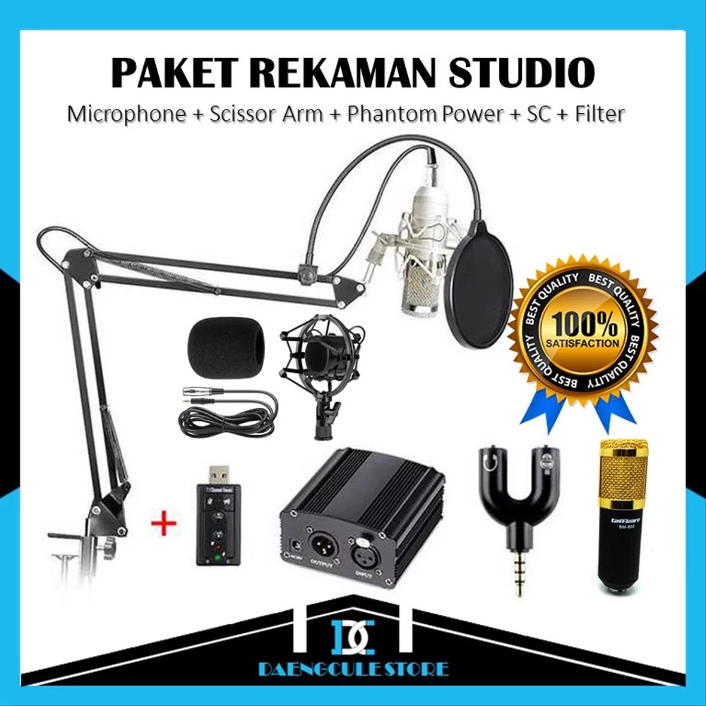 Jual Paket Microphone Rekaman Komplit / Mic Kondenser BM 800 Studio ...