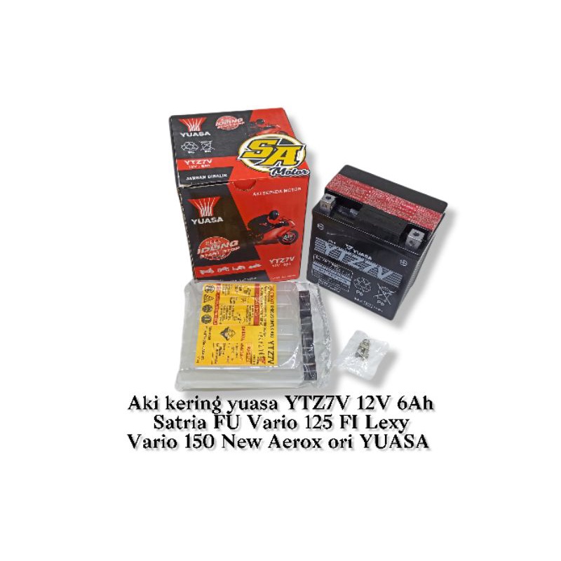 Jual AKI ACCU N MAX LEXY NEW AEROX VARIO 150 YUASA YTZ7V 12 VOLT 6AH ...