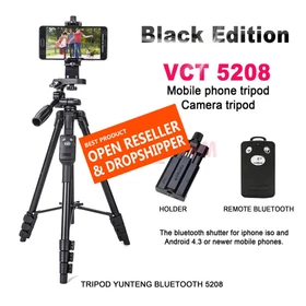 Tripod YUNTENG VCT 5208 Remote Bluetooth Tomsis Tripod Penyangga Handphone Kamera Holder U