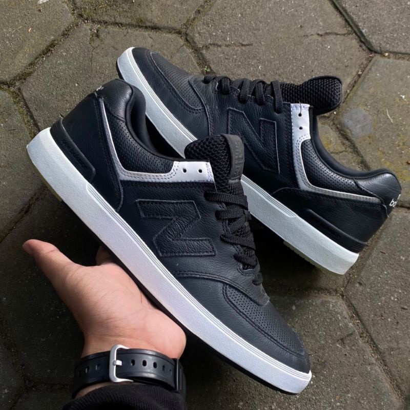 Jual New Balance 574 Skateboarding Revlite Gum Genuine Leather Classic Black Shopee Indonesia