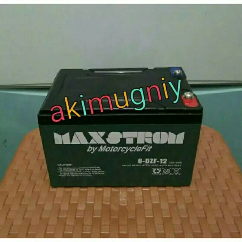 Jual aki vrla 6dzm12 12v 12ah aki kering maxtrom | Shopee Indonesia