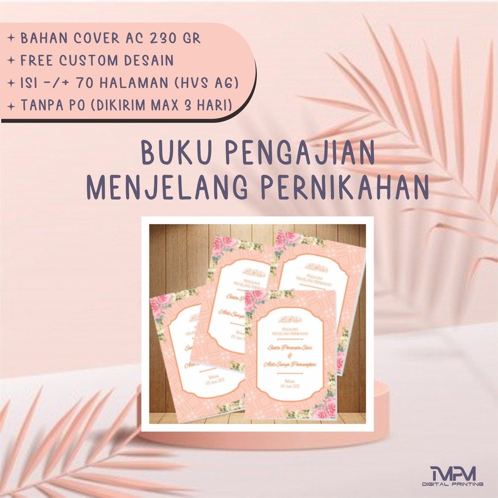 Buku Pengajian Menjelang Pernikahan | Buku Pengajian Pra Pernikahan | Buku Pengajian Pernikahan Custom Ukuran Murah