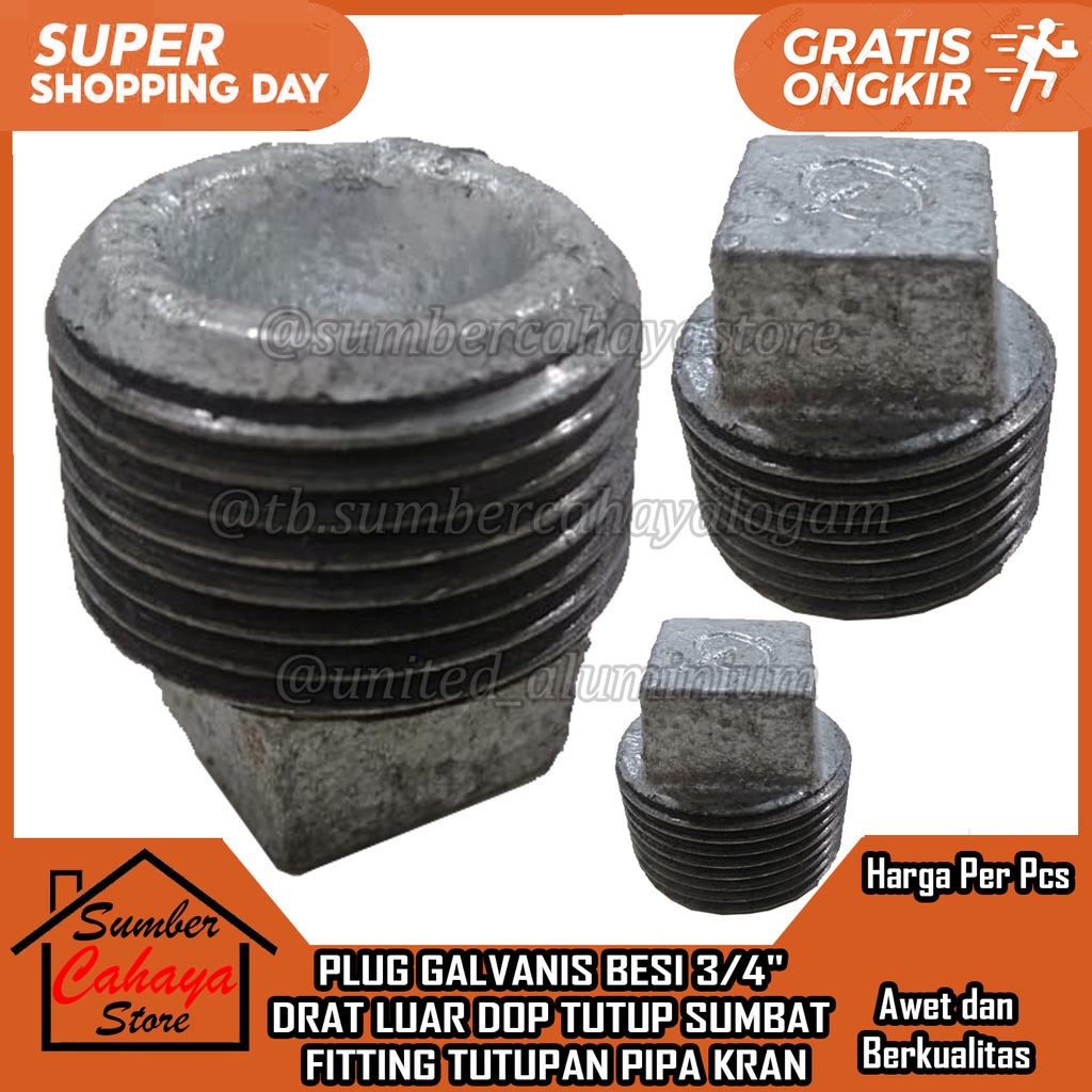 Jual PLUG GALVANIS BESI 3/4