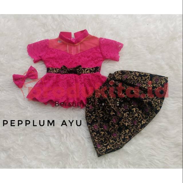 Jual Kebaya Pepplum Ayu Brokat Warna Fanta Shopee Indonesia