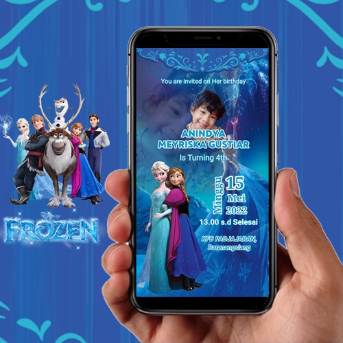 Jual Undangan Ulang Tahun Tema Frozen | Undangan Teman Frozen | Shopee