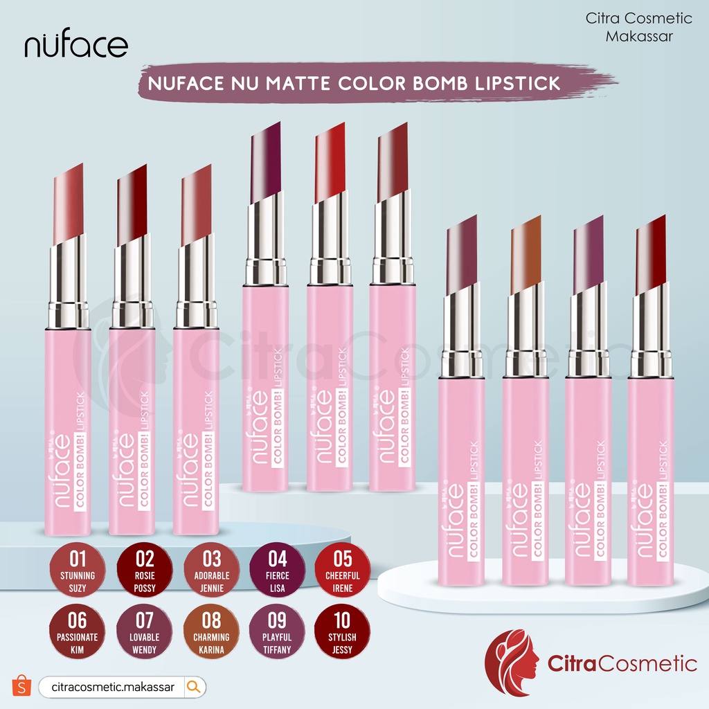 Jual ️CitraCosmetic ️ Nuface Nu Matte Color Bomb Lipstick Series ...