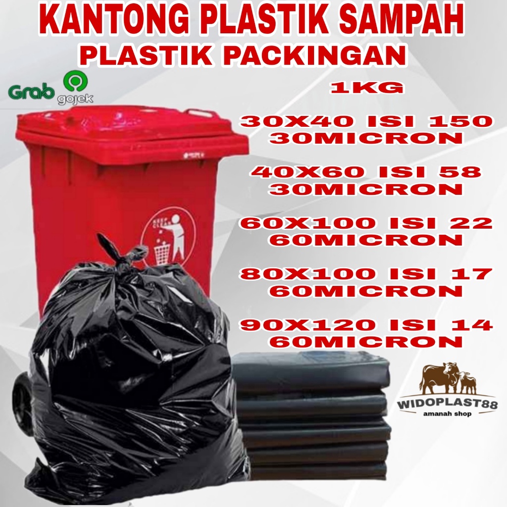 Jual 1kg Kantong Plastik Sampah Trash Bag Hdpe Ukuran 90x120 80x100 60x100 40x60 30x40 50x75 Cm 8346