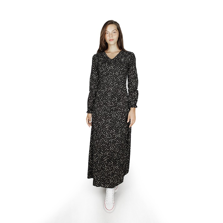 Jual Insight Dress Panjang Wanita Hitam Full Moon Maxi Dress ILS994110-BLK Planet  Surf | Shopee Indonesia