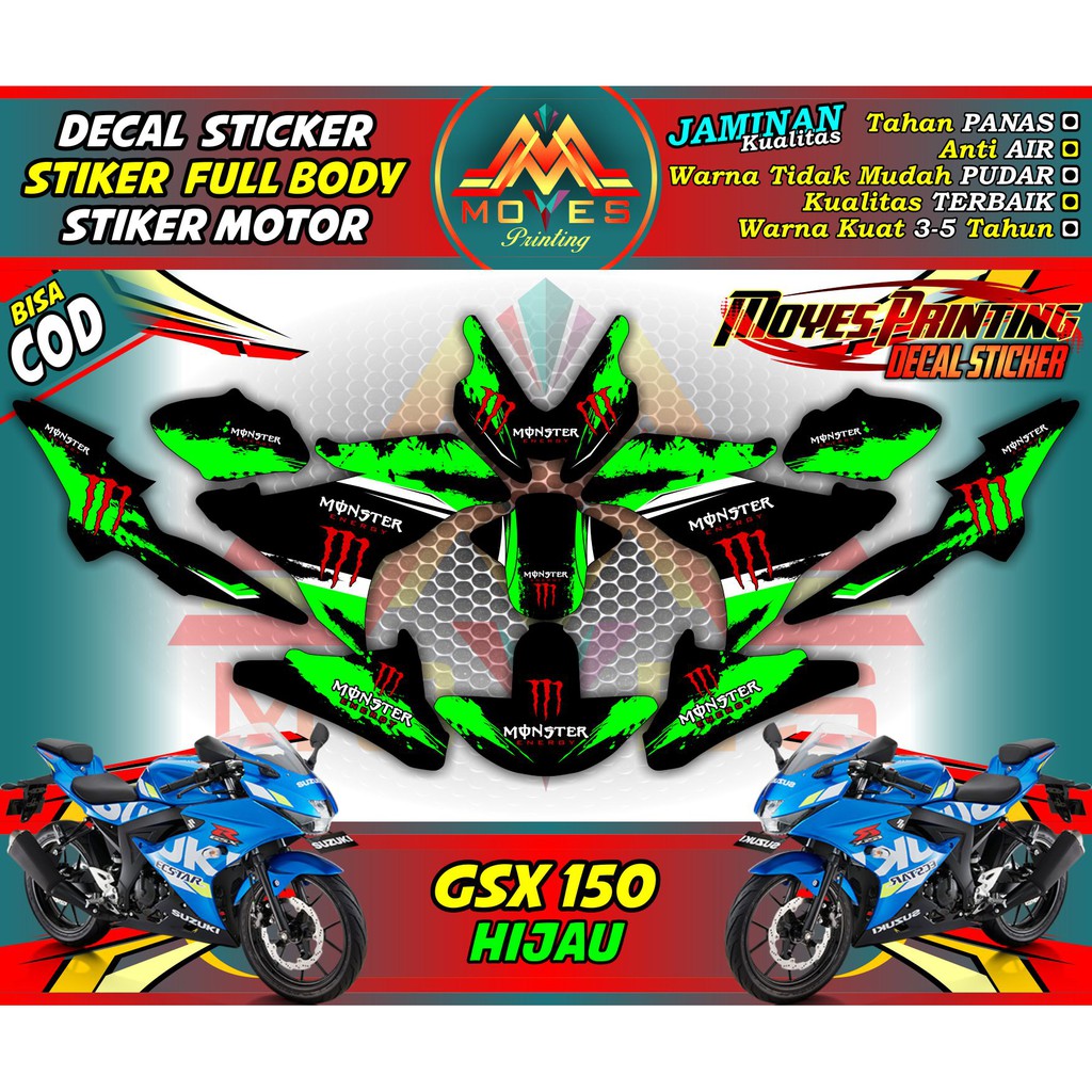 Jual decal gsx 150 decal motor gsx 150 stiker gsx 150 sticker suzuki ...