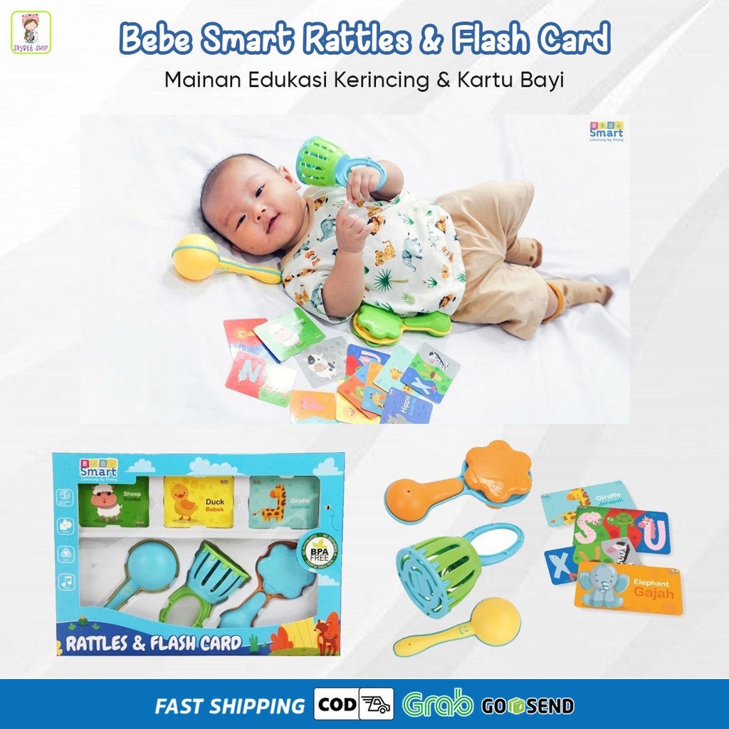 Jual Mainan anak Bebe smart rattles & flash card mainan edukasi ...