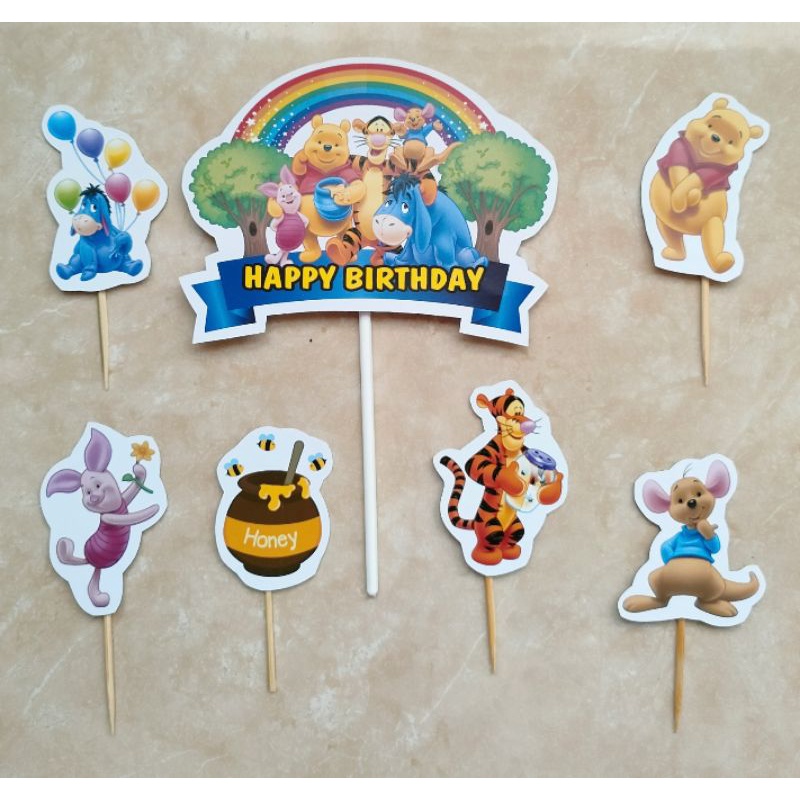Jual topper toper hiasan tusukan kue cake tumpeng ulang tahun happy