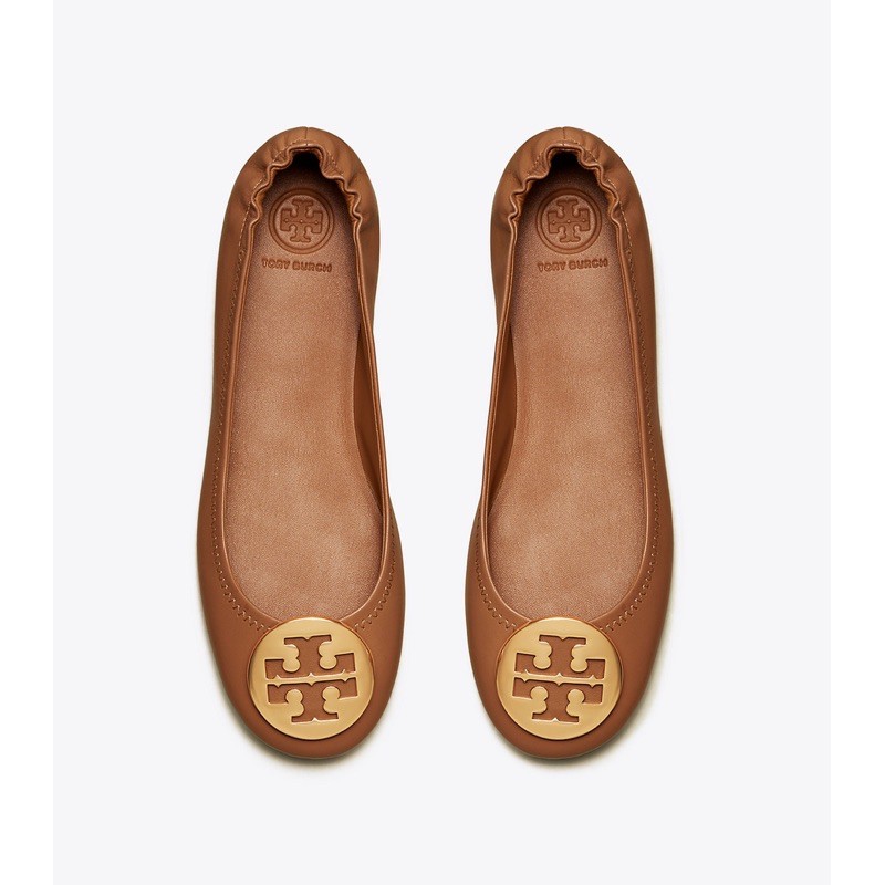 Tory burch minnie travel 2025 ballet flat royal tan