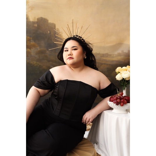 Jual Freya Off Shoulder Corset Top | Plus Size / Big Size | Shopee ...