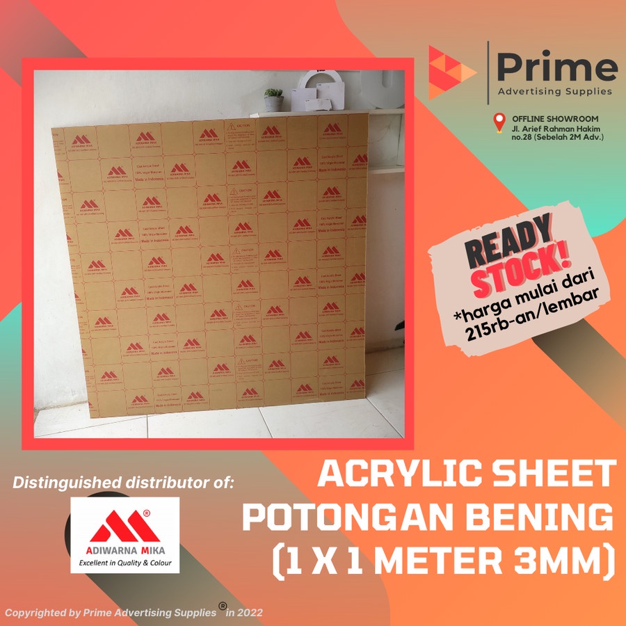 Jual AKRILIK lembaran / AKRILIK bening / AKRILIK potongan/ 3mm 1mx1m