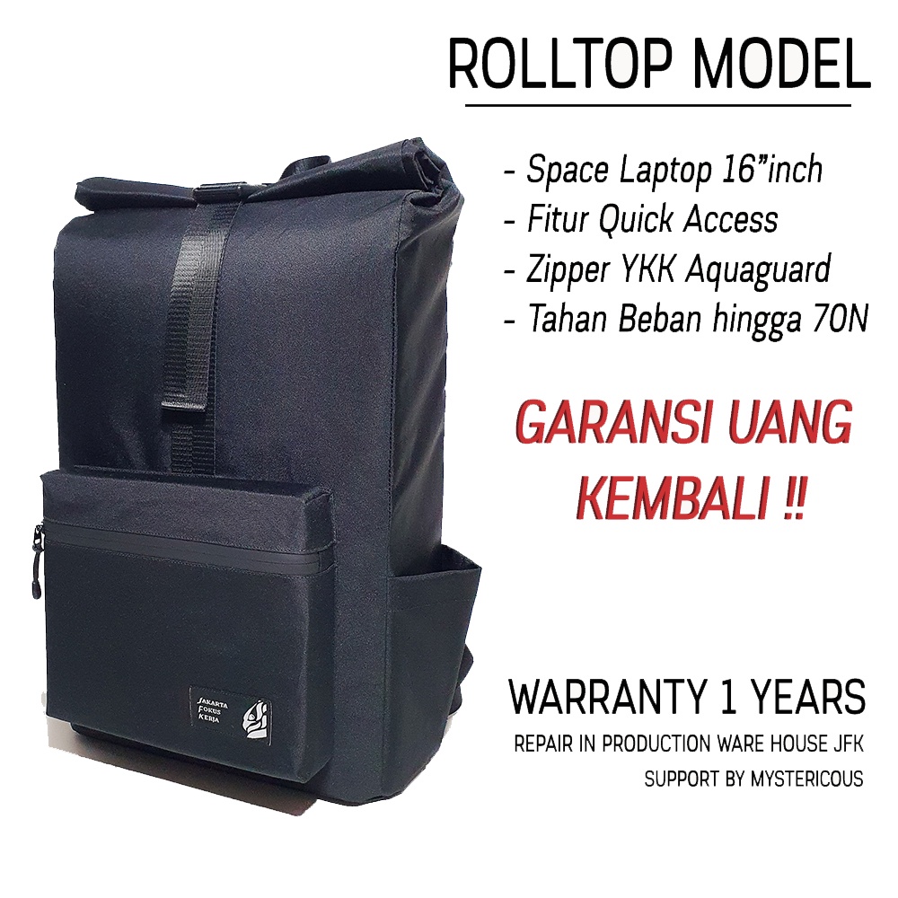 Jual Tas Ransel / Backpack Rolltop by JFK No.322 - Garansi Resmi 1 ...