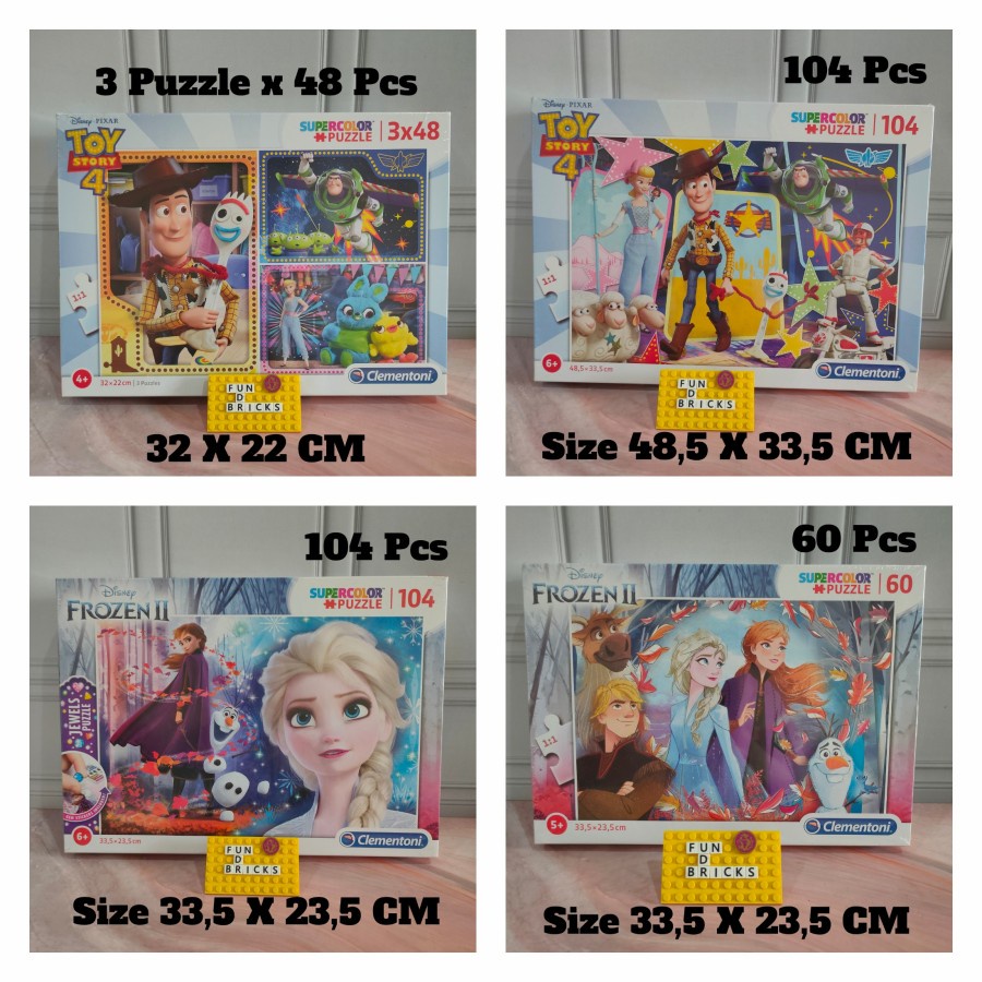 Jual Clementoni Puzzle Toy Story 4 Frozen 2 Puzzle 104 60 3x48 | Shopee ...