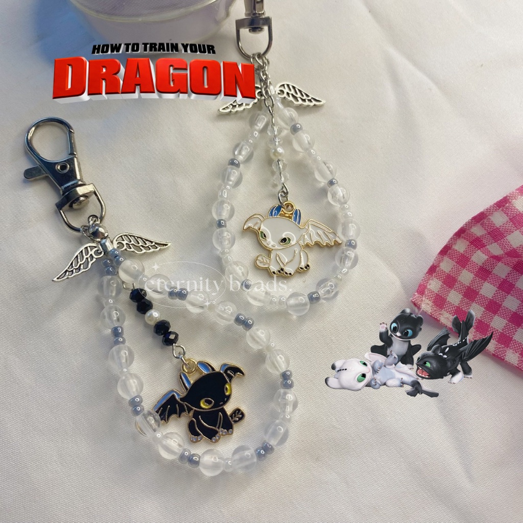 Jual How To Train Your Dragon Keychain Keyring Couple Gantungan Kunci Pasangan Nightfury