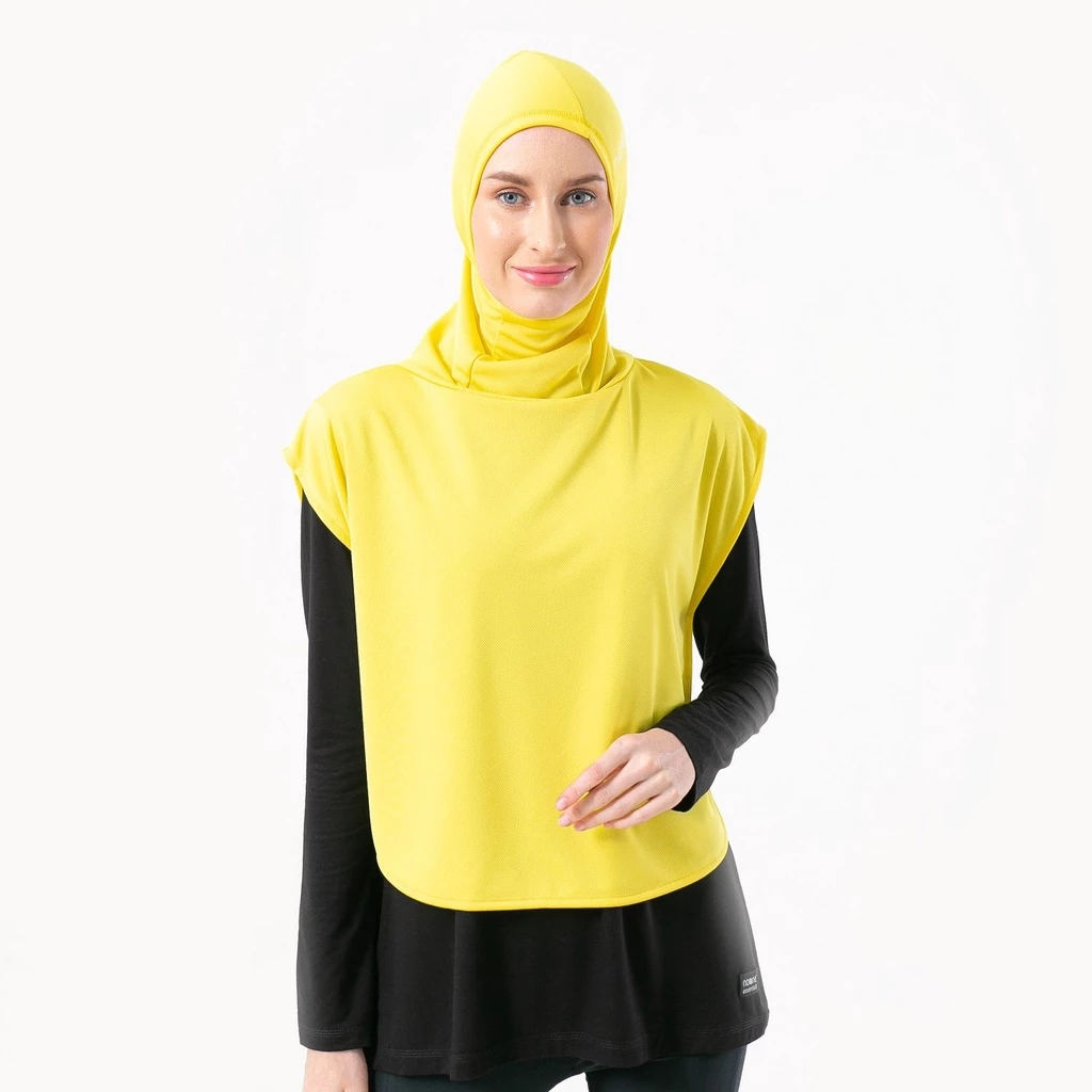 Kanza Sport Hijab Light Yellow Jilbab Olahraga untuk Aktivitas Sehari-hari