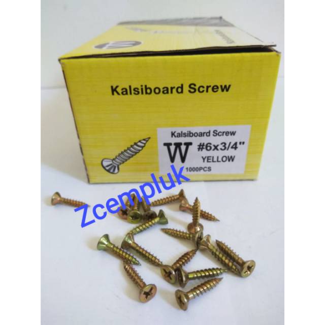 Jual Sekrup Kalsiboard 6x3/4" 1000 Pcs Skrup Kalsiboard GRC | Shopee ...