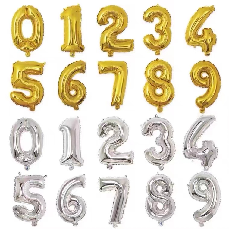 100 cm Digital Aluminium Foil Balon Ulang Tahun Ulang Tahun Tahun Baru Dekorasi Suasana Pengaturan Balon Film Aluminium