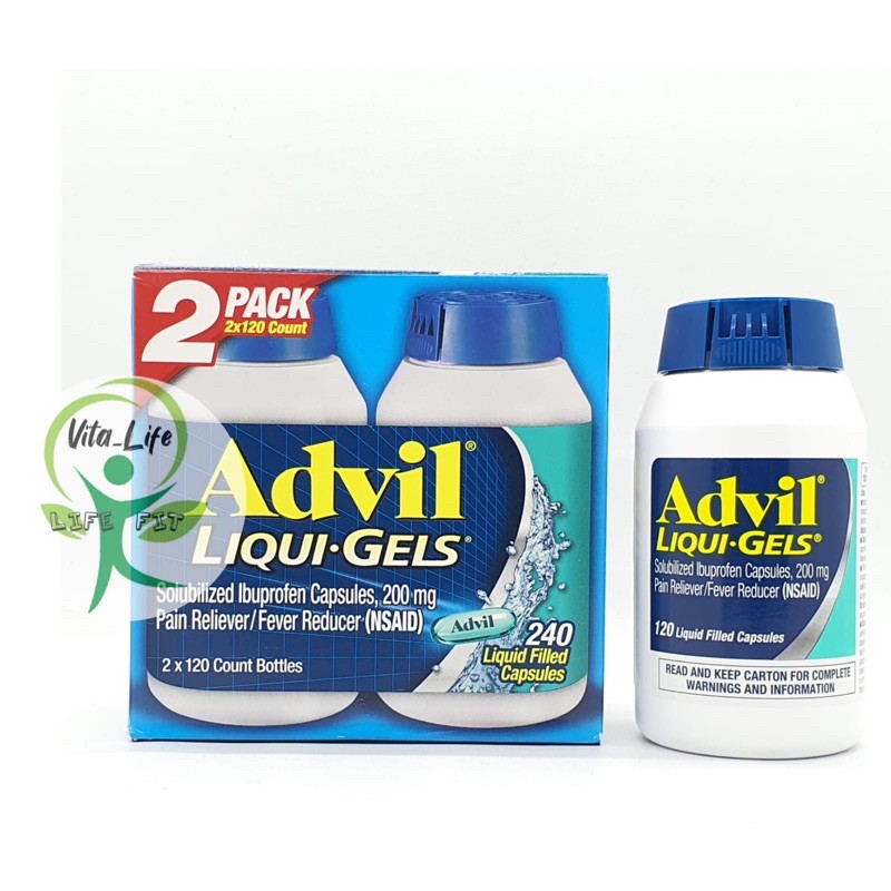 Jual ADVIL LIQUI-GELS 200mg -120/240 caps | Shopee Indonesia