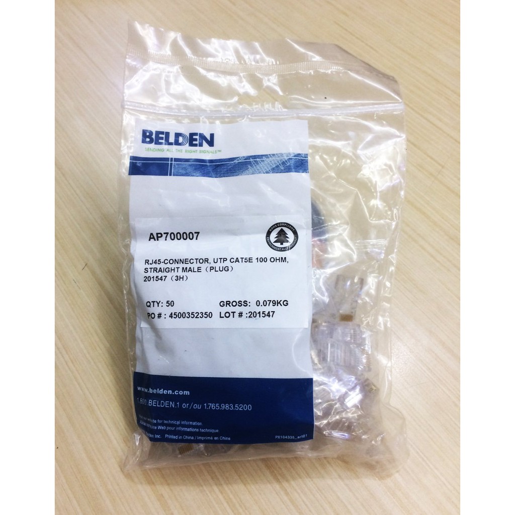 Jual Belden Connector UTP RJ45 Cat 5e/Konektor RJ 45 Cat5e /AP700007 ...