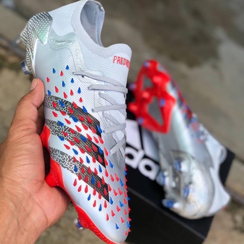 Adidas predator silver and hot sale red