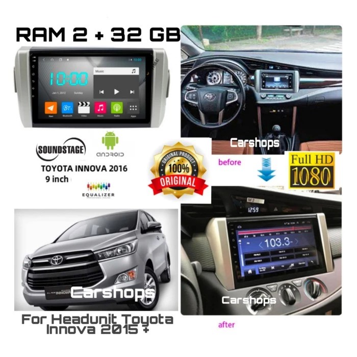 Jual Headunit Android Toyota Innova Ram 2/32 GB DSP Frame + Kabel PNP ...