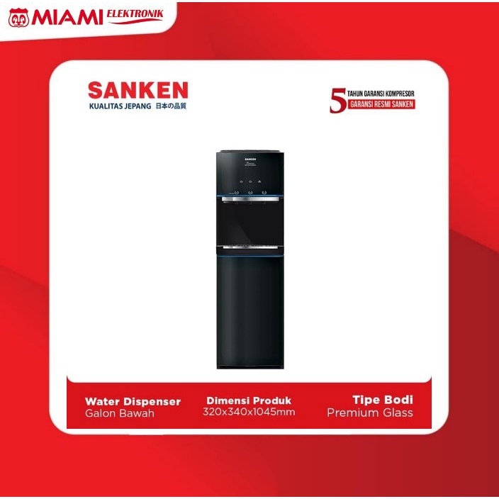 Jual Sanken Dispenser Bottom Loading Hwd C590g Bk Hitam Shopee Indonesia 8338