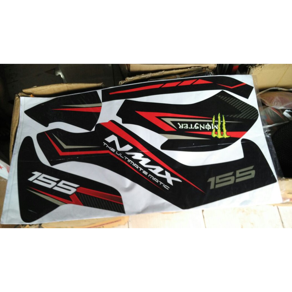 Jual STIKER VARIASI NMAX MOVISTAR MONSTER HITAM | Shopee Indonesia