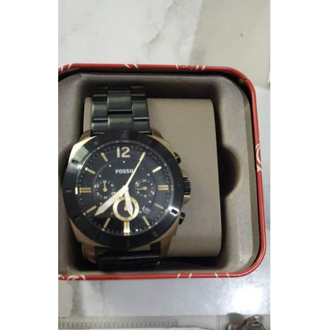 Fossil BQ 2196 black gold jam tangan