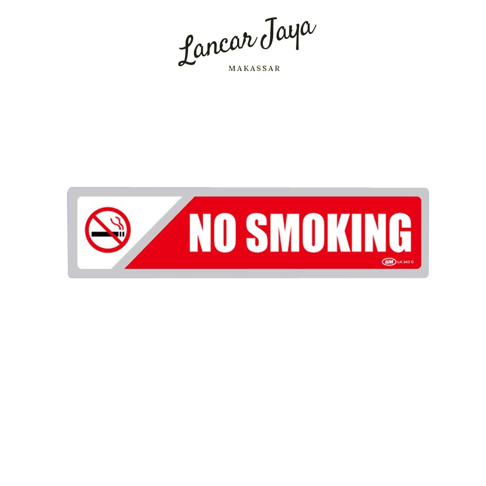 Jual Papan Tanda Sign Board Label Acrylic No Smoking Kecil LK 243 C ...
